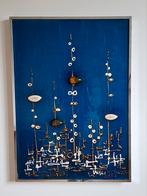 Abstract reliëfschilderij jaren '70, Antiek en Kunst, Kunst | Schilderijen | Klassiek, Ophalen of Verzenden