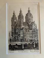 Amsterdam Nicolaaskerk - Ets van Anna Doedijns nr. 136/200, Antiek en Kunst, Kunst | Etsen en Gravures, Ophalen of Verzenden