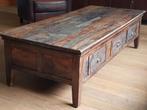 Salontafel teak koloniaal 6 laden. Franse salontafel, Ophalen, Gebruikt, Eikenhout, 50 tot 100 cm