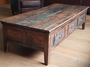 Salontafel teak koloniaal 6 laden. Franse salontafel beschikbaar voor biedingen