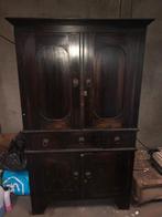 Koloniale kast , 4 deuren en 3 laden . maat : 182 hoog , 108, Ophalen, Gebruikt, 100 tot 150 cm, 150 tot 200 cm