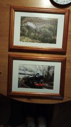 Twee ingelijste foto's van trein The Flying Scotsman, Ophalen of Verzenden, Zo goed als nieuw, Foto of Poster, 50 tot 75 cm