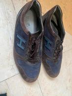Hogan heren schoenen maat 41,5 blauw bruin mooi leer, Gedragen, Blauw, Ophalen of Verzenden