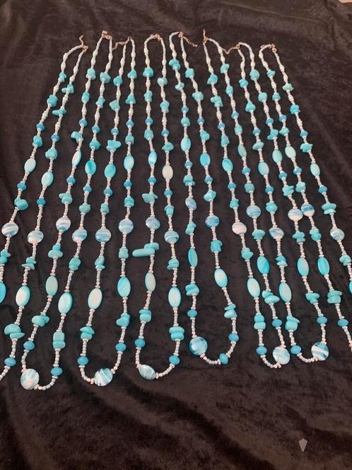 Partij 8 stuks lange kettingen turqouse ZK34, Sieraden, Tassen en Uiterlijk, Kettingen, Nieuw, Overige materialen, Ophalen of Verzenden