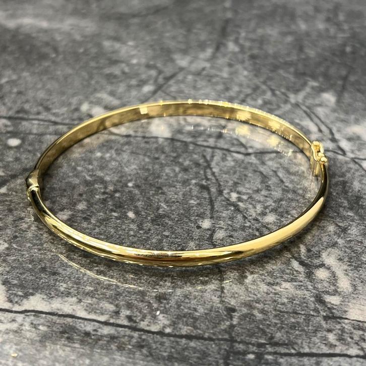 14 karaat gouden slavenarmband prachtig armband glad, Sieraden, Tassen en Uiterlijk, Ringen, Zo goed als nieuw, Heer, 20 of groter