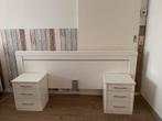 Hoofdbord met 2 nachtkastjes, Huis en Inrichting, Slaapkamer | Bedden, Ophalen, Gebruikt, Wit, Tweepersoons