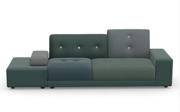 1x Vitra Hella Jongerius Poldersofa & Ottoman - Sea Greens, Huis en Inrichting, Banken | Bankstellen, Nieuw, Rechte bank, 250 tot 300 cm