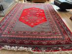 Handgeknoopt vintage Perzisch tapijt rood – ca. 291 x 202 cm, Info@bababoho.com, Ophalen of Verzenden, Zo goed als nieuw, 200 cm of meer