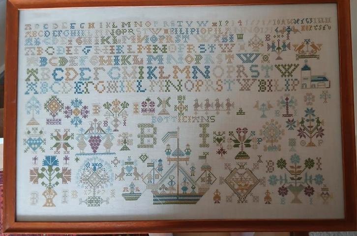 Friese Merklap Replica - 1797/1991, Antiek en Kunst, Antiek | Kleden en Textiel, Ophalen of Verzenden