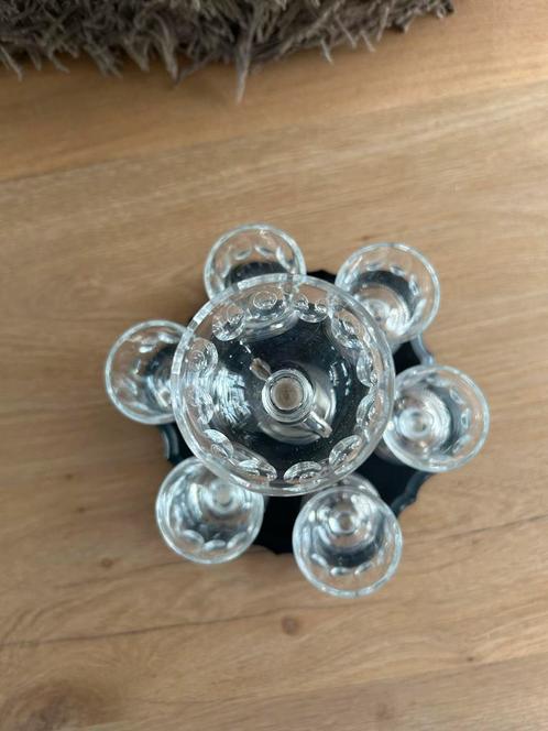 Biedermeier Kristal Glazen Set op Ebbenhouten Plateau, Antiek en Kunst, Antiek | Glas en Kristal, Ophalen