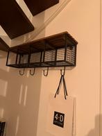 Industriële Wandplank met Haken, Zo goed als nieuw, Minder dan 100 cm, Hout, Ophalen