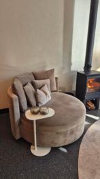 Taupe Fauteuil / Mini-Bank, Tweepersoons, 75 tot 100 cm, Ophalen of Verzenden, Zo goed als nieuw