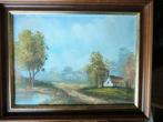 Schilderij Boederij in natuur sign Charles, Antiek en Kunst, Kunst | Schilderijen | Klassiek, Ophalen of Verzenden