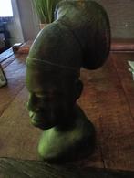 ebbenhouten buste vrouw, Antiek en Kunst, Ophalen