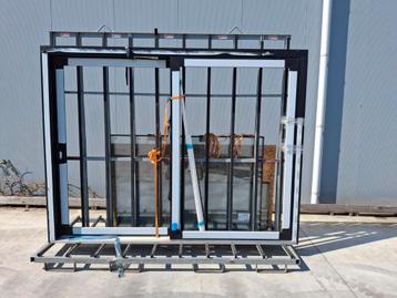 Kunststof Rehau hefschuifpui zwart 3032 x 2315 incl glas beschikbaar voor biedingen