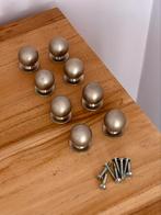 Ronde metalen meubelknoppen - 8x, Doe-het-zelf en Verbouw, Hang- en Sluitwerk, Ophalen of Verzenden, Gebruikt