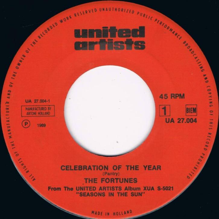 single vinyl  THE FORTUNES – Celebration Of The Year (1969), Cd's en Dvd's, Vinyl Singles, Gebruikt, Single, Pop, 7 inch, Verzenden