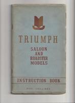 TRIUMPH Saloon and ROADSTER Instruction Book, Ophalen of Verzenden