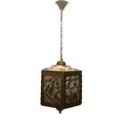 Antiek ajour gezaagd messing hanglamp, Antiek en Kunst, Ophalen of Verzenden