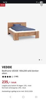 Bed 180x200, Huis en Inrichting, Slaapkamer | Bedden, Ophalen, Gebruikt, Bruin, Tweepersoons