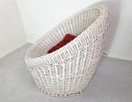 Vintage Witte Rotan Kuipstoel, 1970s, Ophalen, Gebruikt, -, Wit