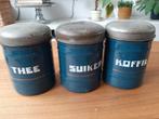 Vintage Blikken Voorraadbus Set - Thee, Suiker, Koffie, Ophalen of Verzenden