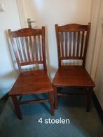 Vier houten eetkamerstoelen, Ophalen, Bruin, Vier