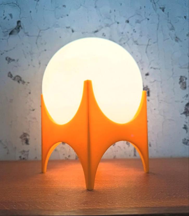 Space Age design tafellamp Richard Essig, Huis en Inrichting, Lampen | Tafellampen, Zo goed als nieuw, Minder dan 50 cm, Glas