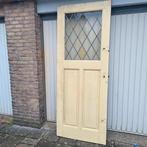 2 oude massieve paneel deuren uit 1935 , 1 met glas in lood., Hobby en Vrije tijd, Overige Hobby en Vrije tijd, Ophalen, Gebruikt