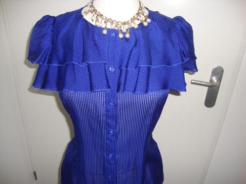 Koningsblauwe zijden Moschino blouse, Kleding | Dames, Blouses en Tunieken, Nieuw, Maat 36 (S), Blauw, Ophalen of Verzenden