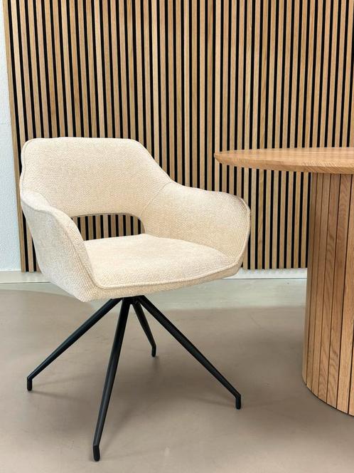 4x Creme - Luxe draaistoelen - Laatste sets, Huis en Inrichting, Stoelen, Nieuw, Vijf, Zes of meer stoelen, Stof, Ophalen of Verzenden