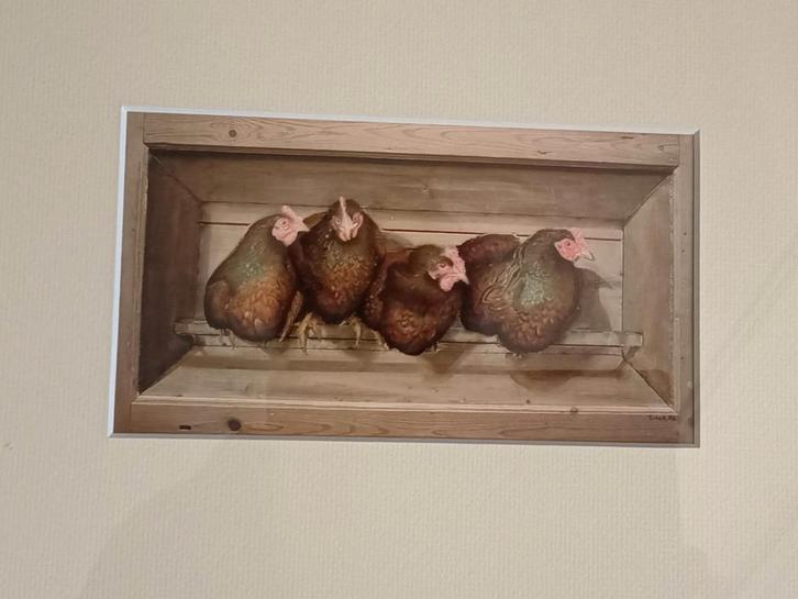 2 Hindeloopse prenten Johan Mulder, ingelijst, Antiek en Kunst, Kunst | Schilderijen | Klassiek, Ophalen of Verzenden