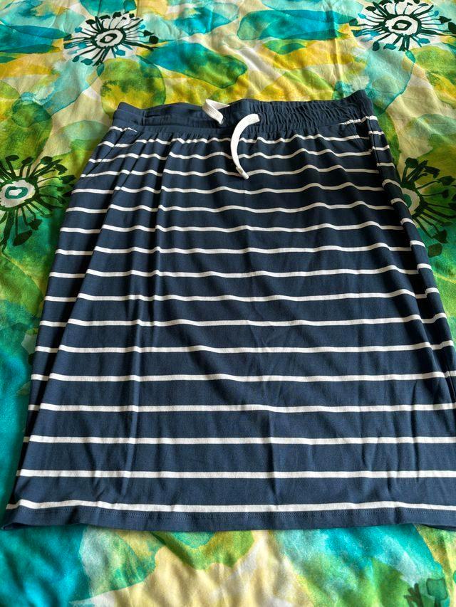 John Cabot rokje blauw wit gestreept XL, Kleding | Dames, Rokken, Zo goed als nieuw, Maat 46/48 (XL) of groter, Blauw, Boven de knie