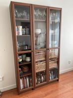 Ikea billy kast met oxberg glazen deuren donker eiken, Huis en Inrichting, Ophalen, Met plank(en), 100 tot 150 cm, 200 cm of meer