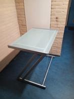 Glazen en metalen bureautafel of tekentafel te koop, Doe-het-zelf en Verbouw, Tekentafels, Ophalen