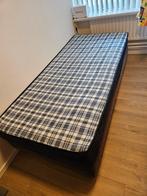2x Eenpersoons boxspring 90x200 - Blauw Geruit, Ophalen, Gebruikt, 90 cm, Eenpersoons