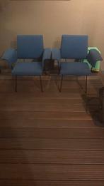 2x Originele Rudolf Wolf stoelen, Huis en Inrichting, Ophalen, Blauw, Metaal, Twee