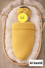 Gele newborn cocoon en hoofdband voor foto's, Verzenden, Nieuw, Handgemaakt