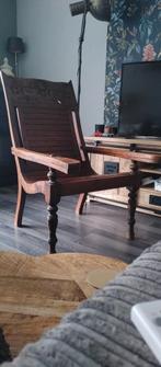 Koloniale Stoel met Uitklapbare Leuningen - Repro, Huis en Inrichting, Ophalen, Gebruikt, Minder dan 75 cm, Koloniaal