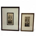 Johannes Elsinga (1893-1969) - 2x ets 'St. Bavo', Antiek en Kunst, Ophalen of Verzenden