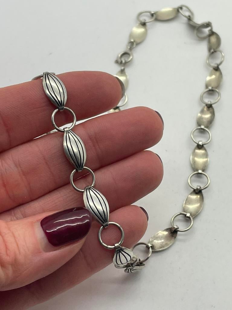 B925 Prachtige zilveren ketting Scandinavisch, Ophalen of Verzenden, Zilver, Ketting