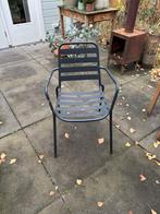 Gratis ophalen 4 metalen tuinstoelen, Tuin en Terras, Tuinstoelen, Ophalen, Gebruikt, Metaal, Stapelbaar
