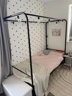 Bunk hemelbed, zwart metaal, VT wonen, Gebruikt, 90 cm, Eenpersoons, Zwart