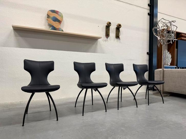 4 Nieuw Leolux Callas Artisan eetkamerstoel Dragonfly stoel, Huis en Inrichting, Stoelen, Nieuw, Vier, Blauw, Ophalen of Verzenden