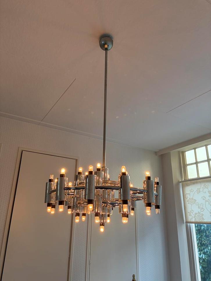 Motoko Ishii Sputnik', chroom,  Duitsland, ca. 1971., Huis en Inrichting, Lampen | Kroonluchters, Zo goed als nieuw, Ophalen of Verzenden