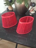 Rode lampenkappen (2 stuks), Huis en Inrichting, Lampen | Lampenkappen, Ophalen of Verzenden, Ovaal, Minder dan 25 cm