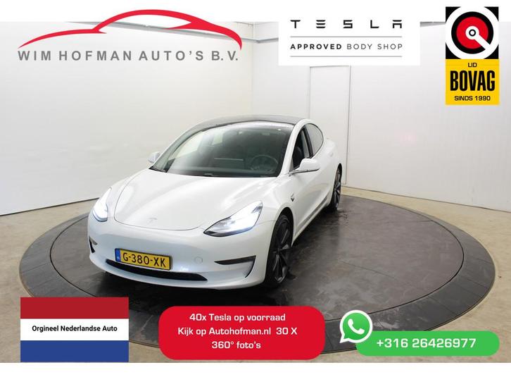 Tesla Model 3 Performance AWD 75 kWh SOH 86% 464PK 20 inch A, Auto's, Tesla, Bedrijf, Te koop, Model 3, 4x4, ABS, Airbags, Airconditioning