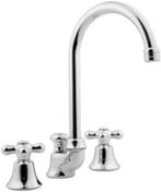 Wastafelkraan nieuw! Ponsi Viareggio 3 gats met waste, Ophalen of Verzenden, Nieuw, Chroom, Kraan