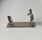 Hollands miniatuur zilveren vader en zoon met vlieger, Antiek en Kunst, Ophalen of Verzenden