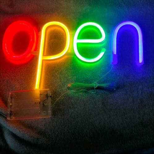 Neon LED verlichting 'Open klein' USB of Batterijen (incl), Huis en Inrichting, Lampen | Wandlampen, Nieuw, Ophalen of Verzenden